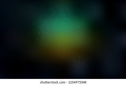 Dark Blue, Green vector template with space stars. Blurred decorative design in simple style with galaxy stars. Smart design for your business advert.