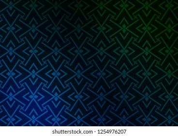 Dark Blue, Green vector template with repeated sticks. Shining colored illustration with narrow lines. Pattern for ads, posters, banners.