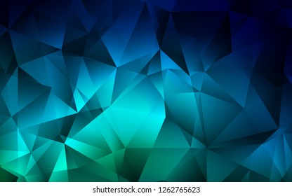 Dark Blue, Green vector template with crystals, triangles. Glitter abstract illustration with triangular shapes. Pattern for busines ad, booklets, leaflets