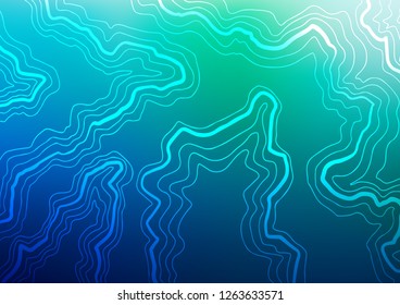 Dark Blue, Green vector template with bent ribbons. Shining illustration, which consist of blurred lines, circles. A new texture for your  ad, booklets, leaflets.