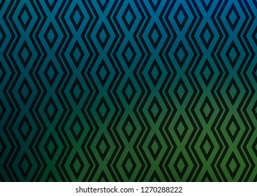 Dark Blue, Green vector template with sticks, squares. Glitter abstract illustration with colorful lines, rhombuses. Pattern for business booklets, leaflets.