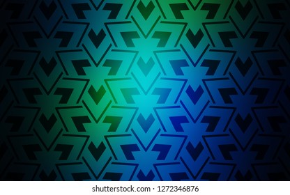 Dark Blue, Green vector template with lines, triangles. Decorative design in abstract style with triangles. Pattern for websites.