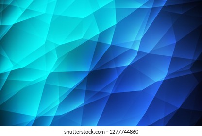 Dark Blue, Green vector template with crystals, triangles. Triangles on abstract background with colorful gradient. Pattern for commercials.