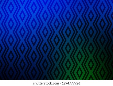 Dark Blue, Green vector template with sticks, squares. Colorful decorative design in simple style with lines, rhombuses. Pattern for business booklets, leaflets.