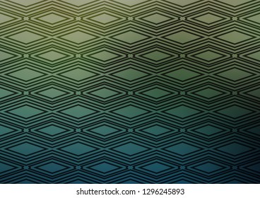 Dark Blue, Green vector template with sticks, squares. Colorful illustration with lines, cubes on abstract template. Pattern for ads, posters, banners.
