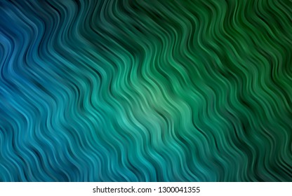 Dark Blue, Green vector template with abstract lines. Creative illustration in halftone marble style with gradient. The best blurred design for your business.