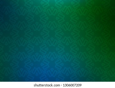 Dark Blue, Green vector template with triangles, squares. Decorative design in abstract style with lines, cubes. Best design for your ad, poster, banner.