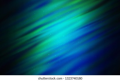 Dark Blue, Green vector template with space stars. Glitter abstract illustration with colorful cosmic stars. Pattern for astronomy websites.