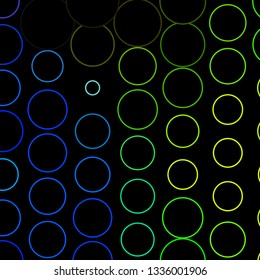 Dark Blue, Green vector template with circles. Abstract colorful disks on simple gradient background. New template for your brand book.