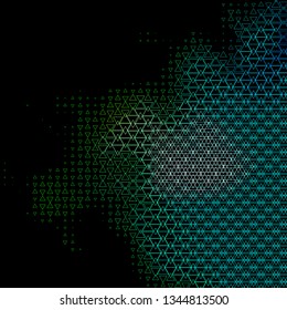 Dark Blue, Green vector template with lines, triangles. Modern gradient illustration with colorful triangles. Pattern for commercials.