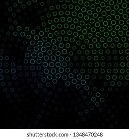 Dark Blue, Green vector template with circles. Abstract decorative design in gradient style with bubbles. Pattern for wallpapers, curtains.