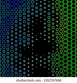 Dark Blue, Green vector template with circles. Colorful illustration with gradient dots in nature style. Pattern for booklets, leaflets.