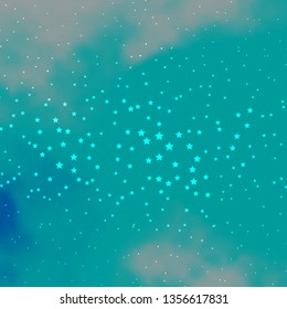 Dark Blue, Green vector template with neon stars. Colorful illustration with abstract gradient stars. Design for your business promotion.