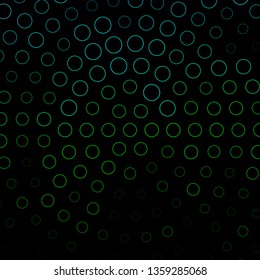 Dark Blue, Green vector template with circles. Glitter abstract illustration with colorful drops. Pattern for business ads.