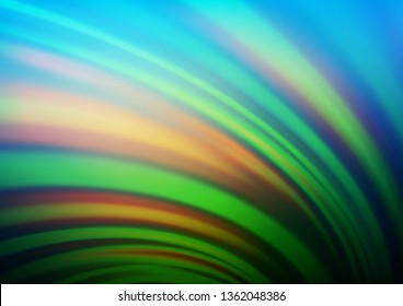 Dark Blue, Green vector template with bubble shapes. Modern gradient abstract illustration with bandy lines. The template for cell phone backgrounds.