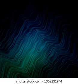 Dark Blue, Green vector template with wry lines. Brand new colorful illustration with bent lines. Best design for your ad, poster, banner.