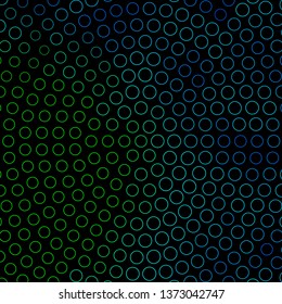 Dark Blue, Green vector template with circles. Colorful illustration with gradient dots in nature style. Pattern for wallpapers, curtains.