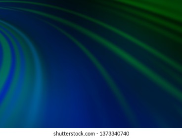 Dark Blue, Green vector template with lava shapes. Glitter abstract illustration with wry lines. A new texture for your  ad, booklets, leaflets.