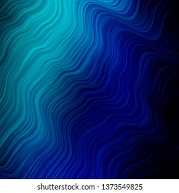 Dark Blue, Green vector template with curves. Bright sample with colorful bent lines, shapes. Design for your business promotion.
