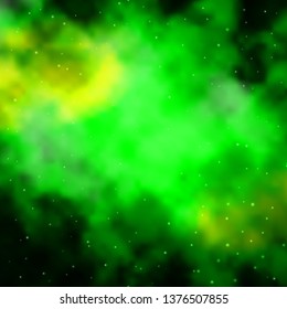 Dark Blue, Green vector template with neon stars. Colorful illustration in abstract style with gradient stars. Best design for your ad, poster, banner.