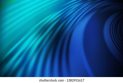 Dark Blue, Green vector template with curved lines. Colorful illustration in abstract style with gradient. A completely new template for your design.