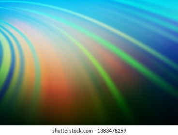Dark Blue, Green vector template with liquid shapes. Glitter abstract illustration with wry lines. Textured wave pattern for backgrounds.
