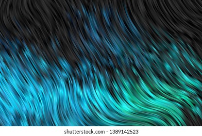 Dark Blue, Green vector template with lines, ovals. Creative illustration in halftone marble style with gradient. A completely new template for your business design.