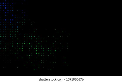 Dark Blue, Green vector template with circles. Glitter abstract illustration with blurred drops of rain. Design for posters, banners.