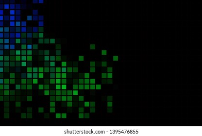 Dark Blue, Green vector template with crystals, rectangles. Glitter abstract illustration with rectangular shapes. Smart design for your business advert.