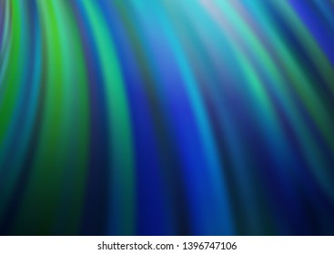 Dark Blue, Green vector template with lines, ovals. Creative illustration in halftone marble style with gradient. A completely new template for your business design.