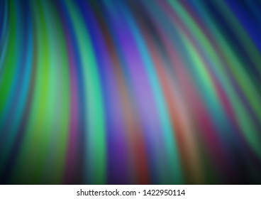 Dark Blue, Green vector template with bubble shapes. Modern gradient abstract illustration with bandy lines. Brand new design for your ads, poster, banner.