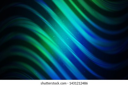 Dark Blue, Green vector template with space stars. Glitter abstract illustration with colorful cosmic stars. Smart design for your business advert.