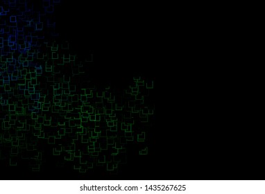 Dark Blue, Green vector template with crystals, rectangles. Abstract gradient illustration with rectangles. Pattern can be used for websites.