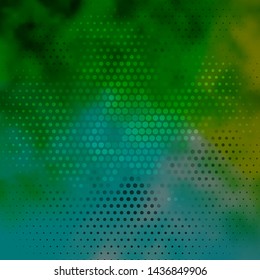 Dark Blue, Green vector template with circles. Abstract decorative design in gradient style with bubbles. Pattern for business ads.