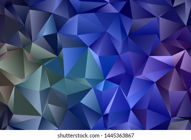 Dark Blue, Green vector template with crystals, triangles. Beautiful illustration with triangles in nature style. Best design for poster, banner.