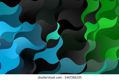 Dark Blue, Green vector template with lines, ovals. Geometric illustration in marble style with gradient.  A completely new marble design for your business.