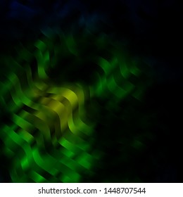 Dark Blue, Green vector template with curved lines. Abstract gradient illustration with wry lines. Pattern for commercials, ads.