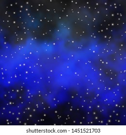 Dark Blue, Green vector template with neon stars. Modern geometric abstract illustration with stars. Design for your business promotion.