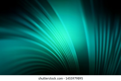 Dark Blue, Green vector template with curved lines. Geometric illustration in abstract style with gradient.  Elegant pattern for a brand book.