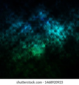 Dark Blue, Green vector template with lines, triangles. Colorful illustration with triangles in simple style. Design for your promotions.