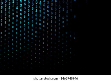 Dark Blue, Green vector template with dollar, USD, usa. Illustration with dollar, USD, usa signs on white template. Template for ads of markets, loans.