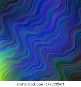 Dark Blue, Green vector template with curves. Colorful illustration in abstract style with bent lines. Pattern for websites, landing pages.