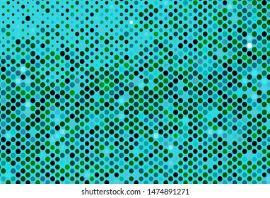 Dark Blue, Green vector template with circles. Abstract illustration with colored bubbles in nature style. Template for your brand book.