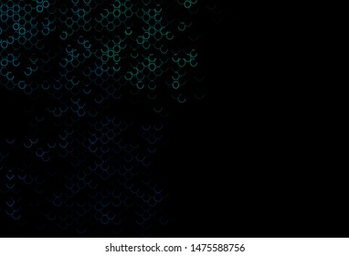 Dark Blue, Green vector template with circles. Glitter abstract illustration with blurred drops of rain. Pattern for ads, leaflets.