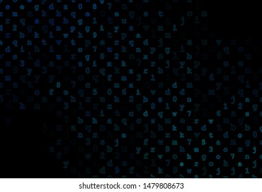 Dark Blue, Green vector template with isolated letters. Shining illustration with ABC symbols on abstract template. Smart design for your business advert of university.