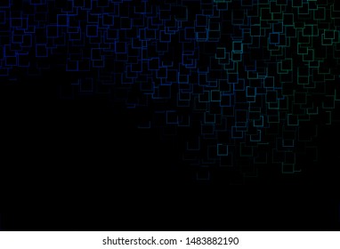 Dark Blue, Green vector template with crystals, rectangles. Decorative design in abstract style with rectangles. Pattern can be used for websites.