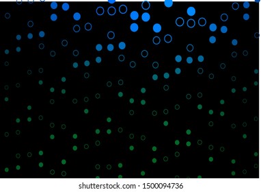 Dark Blue, Green vector template with circles. Beautiful colored illustration with blurred circles in nature style. Template for your brand book.
