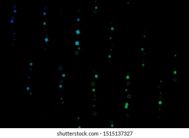 Dark Blue, Green vector template with square style. Decorative design in abstract style with rectangles. Smart design for your business advert.