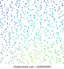 Dark Blue, Green vector template with neon stars. Decorative illustration with stars on abstract template. Theme for cell phones.