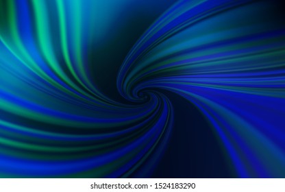 Dark Blue, Green vector template with curved lines. A shining illustration, which consists of curved lines. A completely new design for your business.